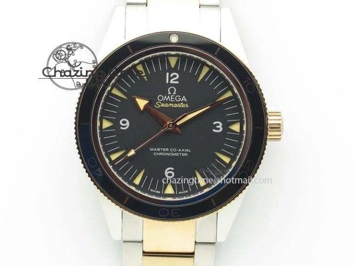 0217 Tailored Planet Ocean Master Chronometer SS OM 1:1 Best Edition Black Dial On Leather Strap A 8173